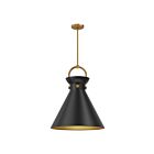 Kuzco Lighting PD412018AGMB Emerson 1-Light 60W Aged Gold and Matte Black Pendant