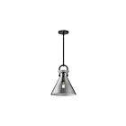 Kuzco Lighting PD412511MBSM Emerson 1-Light 60W Matte Black and Smoked Pendant