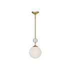 Kuzco Lighting PD415308BGOP Celia 1-Light 60W Brushed Gold and Opal Glass Pendant