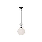 Kuzco Lighting PD415308MBOP Celia 1-Light 60W Matte Black and Opal Glass Pendant