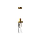 Kuzco Lighting PD435605BGCR Kent 1-Light 60W Brushed Gold and Clear Ribbed Glass Pendant