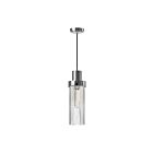 Kuzco Lighting PD435605CHCR Kent 1-Light 60W Chrome and Clear Ribbed Glass Pendant