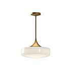 Kuzco Lighting PD440814AGGO Lincoln 1-Light 60W Aged Gold and Glossy Opal Glass Pendant