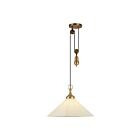 Kuzco Lighting PD447120BGWL Ellen 1-Light 60W Brushed Gold and White Linen Pendant