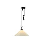 Kuzco Lighting PD447120MBWL Ellen 1-Light 60W Matte Black and White Linen Pendant