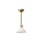 Kuzco Lighting PD470108BGGO Halston 1-Light 40W Brushed Gold and Gossy Opal Glas Pendant