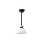 Kuzco Lighting PD470108MBGO Halston 1-Light 40W Matte Black and Gossy Opal Glas Pendant