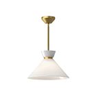 Kuzco Lighting PD470514BGGO Halston 1-Light 60W Brushed Gold and Gossy Opal Glas Pendant