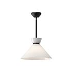 Kuzco Lighting PD470514MBGO Halston 1-Light 60W Matte Black and Gossy Opal Glas Pendant