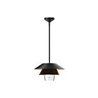 Kuzco Lighting PD475113MBCL Tetsu 1-Light 60W Matte Black and Clear Glass Pendant