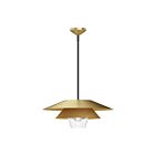 Kuzco Lighting PD475120BGCL Tetsu 1-Light 60W Brushed Gold and Clear Glass Pendant