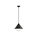 Kuzco Lighting PD485214MBOP Remy 1-Light 60W Matte Black and Opal Glass Pendant