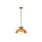 Kuzco Lighting PD490114BGOP Perth 1-Light 60W Brushed Gold and Opal Glass Pendant