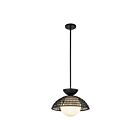 Kuzco Lighting PD490114MBOP Perth 1-Light 60W Matte Black and Opal Glass Pendant