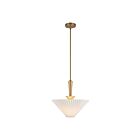 Kuzco Lighting PD497016BGFW Bridgette 1-Light 60W Brushed Gold and Folded White Pendant
