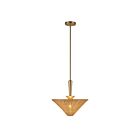 Kuzco Lighting PD497016BGRA Bridgette 1-Light 60W Brushed Gold and Rattan Pendant