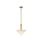 Kuzco Lighting PD497016BGWL Bridgette 1-Light 60W Brushed Gold and White Linen Pendant