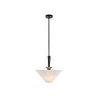 Kuzco Lighting PD497016MBFW Bridgette 1-Light 60W Matte Black and Folded White Pendant