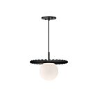Kuzco Lighting PD501212MBOP Plume 1-Light 60W Matte Black and Opal Matte Glass Pendant