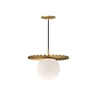 Kuzco Lighting PD501214BGOP Plume 1-Light 60W Brushed Gold and Opal Matte Glass Pendant