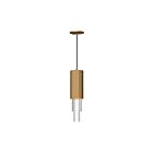 Kuzco Lighting PD502204AGCR Bordeaux 11W Aged Gold and Clear Ribbed Glass LED Pendant