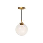 Kuzco Lighting PD505108AGOP Nouveau 1-Light 40W Aged Gold and Opal Matte Glass Pendant