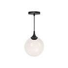 Kuzco Lighting PD505108MBOP Nouveau 1-Light 40W Matte Black and Opal Matte Glass Pendant