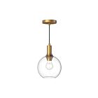 Kuzco Lighting PD506108AGCL Castilla 1-Light 60W Aged Gold and Clear Glass Pendant