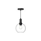 Kuzco Lighting PD506108MBCL Castilla 1-Light 60W Matte Black and Clear Glass Pendant