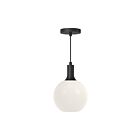 Kuzco Lighting PD506108MBOP Castilla 1-Light 60W Matte Black and Opal Matte Glass Pendant