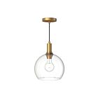 Kuzco Lighting PD506210AGCL Castilla 1-Light 60W Aged Gold and Clear Glass Pendant