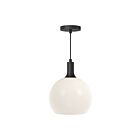 Kuzco Lighting PD506210MBOP Castilla 1-Light 60W Matte Black and Opal Matte Glass Pendant
