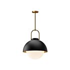 Kuzco Lighting PD507216MBOP Harper 1-Light 60W Matte Black and Opal Matte Glass Pendant