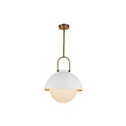 Kuzco Lighting PD507216WHOP Harper 1-Light 60W White and Opal Glass Pendant