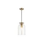 Kuzco Lighting PD515408BGCL Sylvia 1-Light 60W Brushed Gold and Clear Glass Pendant