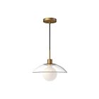 Kuzco Lighting PD517112AGCL Francesca 1-Light 60W Aged Gold and Clear Glass Pendant