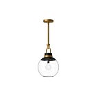 Kuzco Lighting PD520512AGCL Copperfield 1-Light 60W Aged Gold and Clear Glass Pendant