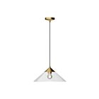 Kuzco Lighting PD521015BGCL Mauer 1-Light 60W Brushed Gold and Clear Glass Pendant