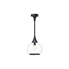Kuzco Lighting PD524110MBCL Hazel 1-Light 60W Matte Black and Clear Glass Pendant