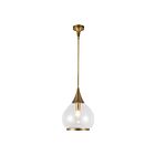 Kuzco Lighting PD524214AGCL Hazel 1-Light 60W Aged Gold and Clear Glass Pendant