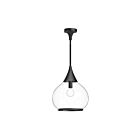 Kuzco Lighting PD524214MBCL Hazel 1-Light 60W Matte Black and Clear Glass Pendant