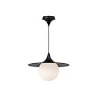 Kuzco Lighting PD525216MBOP Fuji 1-Light 60W Matte Black and Opal Matte Glass Pendant