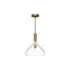 Kuzco Lighting PD532312AGCL Belleview 1-Light 60W Aged Gold and Clear Glass Pendant