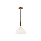 Kuzco Lighting PD532312AGOP Belleview 1-Light 60W Aged Gold and Opal Glass Pendant