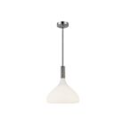 Kuzco Lighting PD532312BNOP Belleview 1-Light 60W Brushed Nickel and Opal Glass Pendant