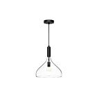 Kuzco Lighting PD532312MBCL Belleview 1-Light 60W Clear Glass and Matte Black Pendant
