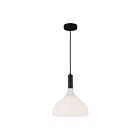 Kuzco Lighting PD532312MBOP Belleview 1-Light 60W Matte Black and Opal Glass Pendant