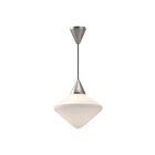 Kuzco Lighting PD537714BNOP Nora 1-Light 60W Brushed Nickel and Opal Matte Glass Pendant