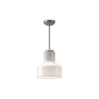 Kuzco Lighting PD540411BNGO Westlake 1-Light 60W Brushed Nickel and Glossy Opal Glass Pendant