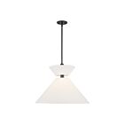 Kuzco Lighting PD543022MBWL Chapelle 1-Light 60W Matte Black and White Linen Pendant